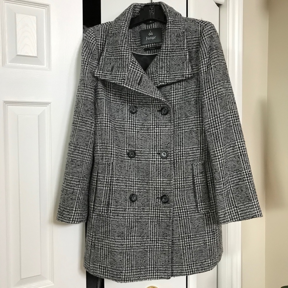 Junge Danmark wool blend plaid winter coat